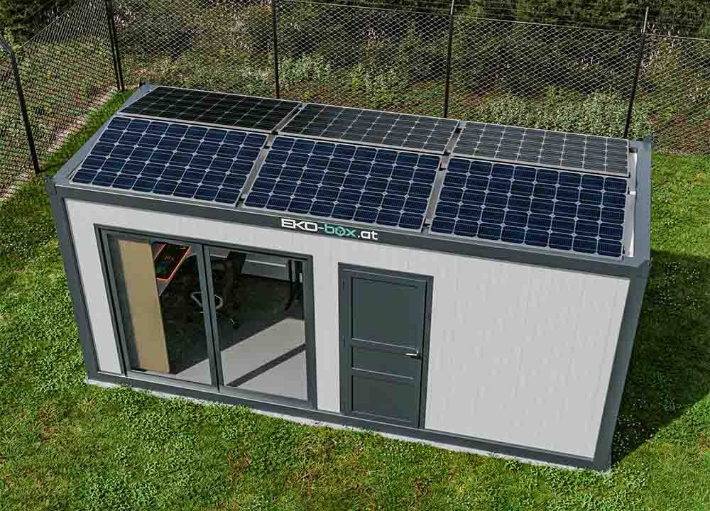 bürocontainer mir solaranlage